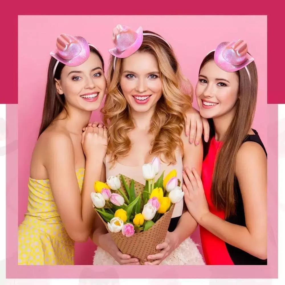 Headdress Cowboy Hat Headband Hair Accessories Headwear Cowgirl Hat Hair Hoop Styling Tools Party Headgear Festival Hairband
