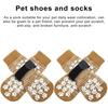4Pcs Anti-Slip Dog Socks with Adjustable Straps Waterproof Paw Protector Socks for Indoor Hardwood Floors