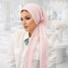 Soft Stretch Solid Color Crinkle Hijabs Adjustable Wrinkle Headscarf Women Turban Hats  Modest