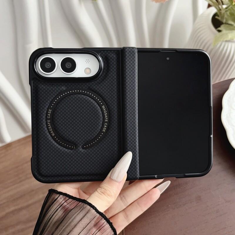For iPhone Duo Fold Case Luxury PU Leather Skin-friendly Magnetic Protective Back Cover MagSafe Wireless Charging Phone Shell