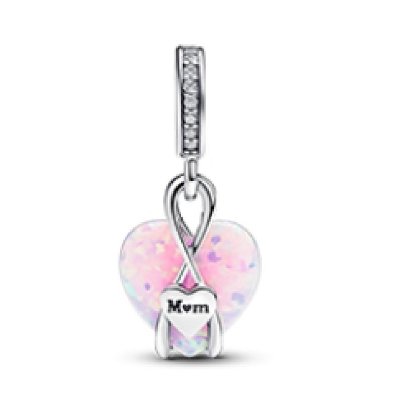 Pandora Mom Opalescent Heart Dangle Charm 793202c01