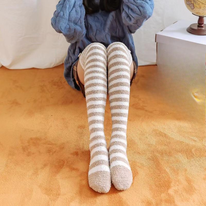 Japanese Girl Animal Modeling Knee Socks Striped Cute Compression Autumn Winter Warm Sock Kawaii Cozy Long Thigh High Socks