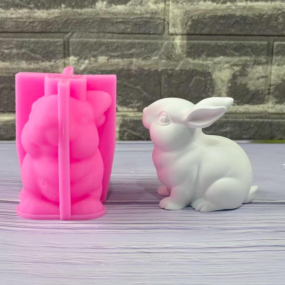 Easter Candle Mold High-Quality Silicone Rabbit Candle Mold Plaster Rabbit Ornament Food-Grade Aromatherapy Candle Mold