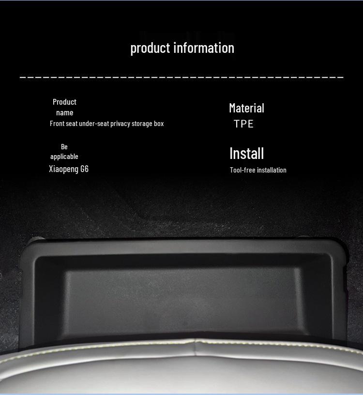 Xpeng G6 Seat Storage Box Organizer for 23-25 Models - Car Accessory & Decoration