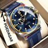 POEDAGAR Quartz Movement Luminous Hands Watch Mens Casual Nylon Strap Date Male Wristwatches Waterproof Clcok
