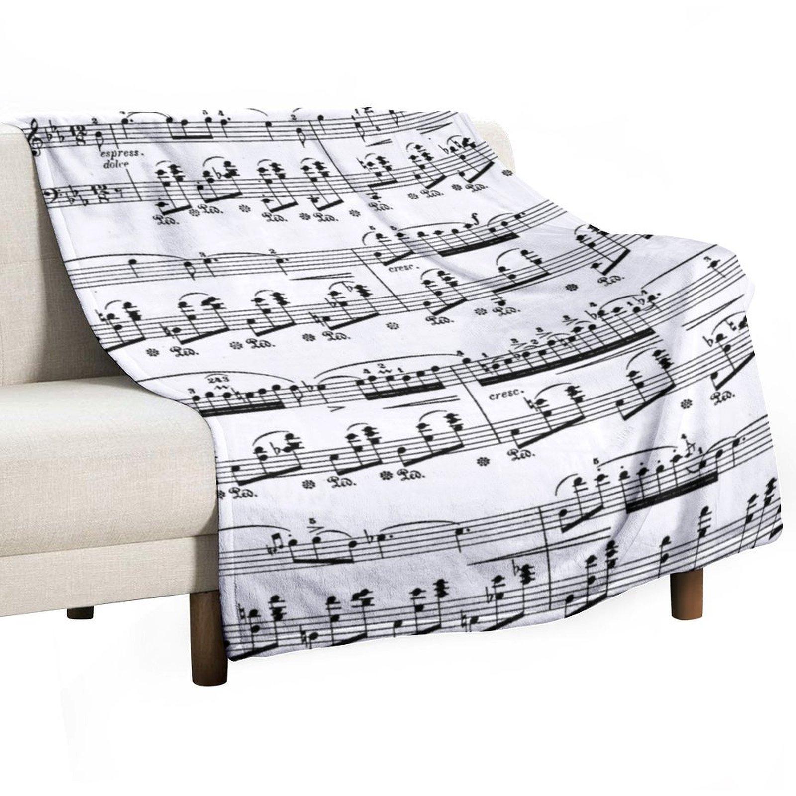 

Chopin Nocturne Throw Blanket Summer Beddings Winter beds funny gift Furrys Blankets 30x40in