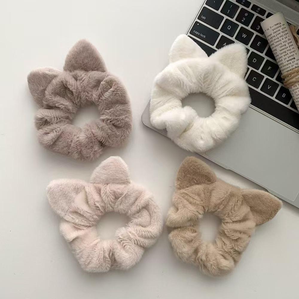 

High Elastic Hair Tie Cat Ear Shaped Hair Loop Accessories Cute Rubber Band кавовий