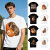 Monkey Team Punch T-Shirt Round Neck Short Sleeve T-Shirt Loose Fit Cute Macaque And Orangutan Summer Tee for Men Teens Street Wear