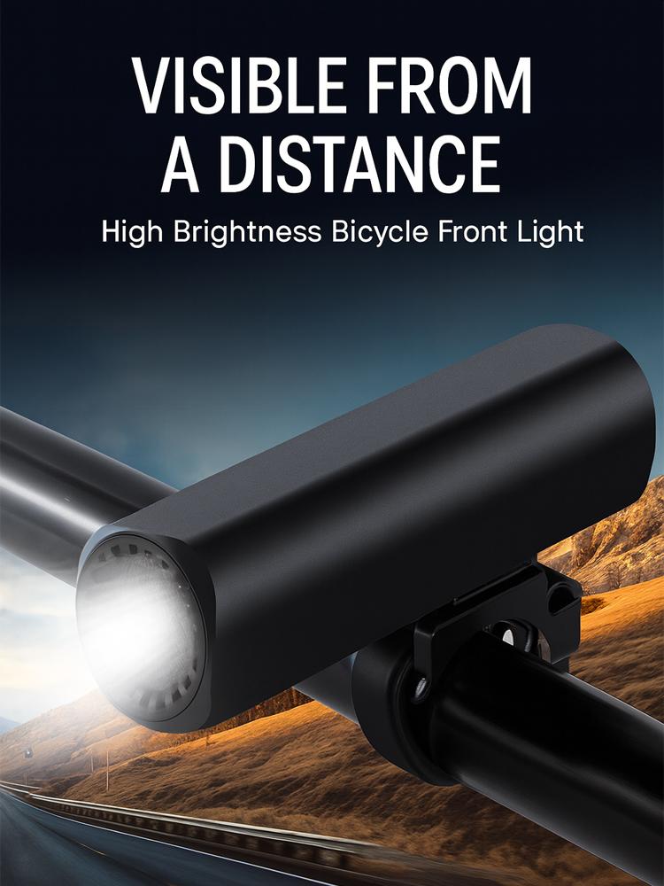 BC46 Powerful Bike Front Light 335LM/1200mAh USB Rechargeable/IP64 Waterproof/73m Beam/8 Modes LED Bicycle Headlight