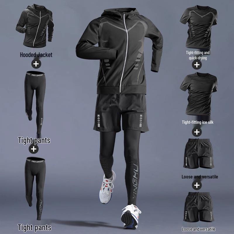 Herren Schnelltrocknendes Langarm-Sportshirt für Laufen, Fitnessstudio und Basketballtraining