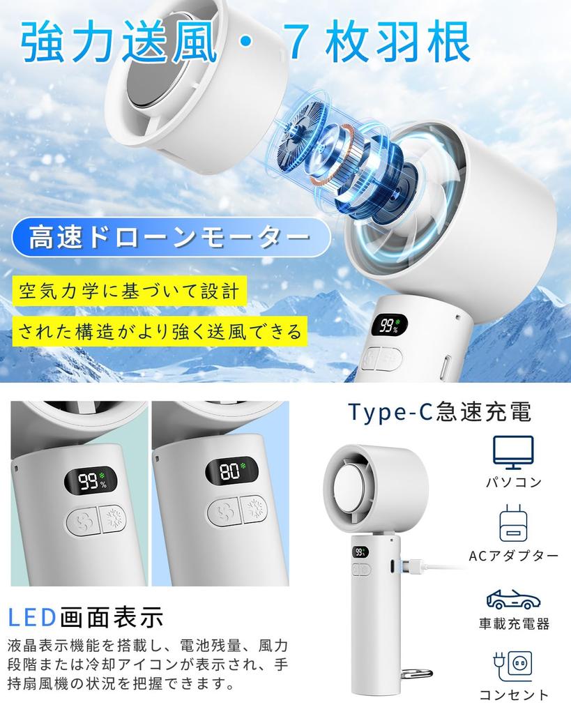 New for Summer 2025 Instant Cooling to This handheld fan features a cooling powerful foldable 7 100 speed 6800mAh cooling a neck fast LED and comes