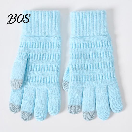 Outdoor Work Gloves for Winter Knitted Touchscreen Men Women, Warm Thermal Gloves, Thickened Conductive Fingertip Smartphone Plush Lining Mittens Cold