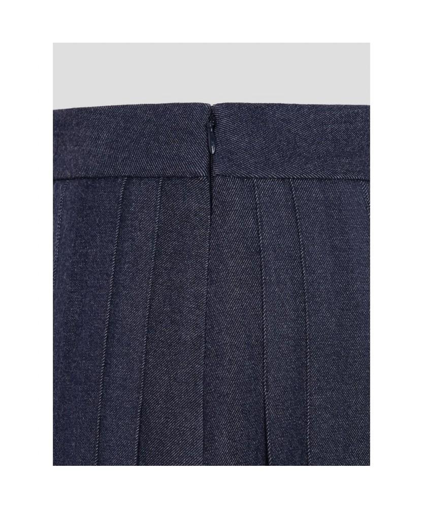 Binpolleidiseu Denim-Like Pleated Skirt Navy (Bf5X27C55R)