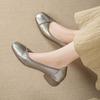 Soft leather single shoes women's 2026 autumn new French retro square head commuting light mouth comfortable low heel grandma shoes