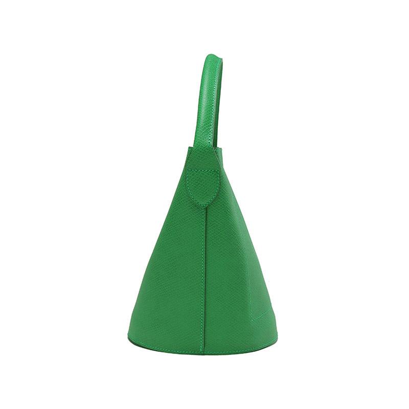 Longchamp 17 Solid Color Short Handle Snap Closure Leather Bucket Bag Small Women handbags Green 10161HYZ129