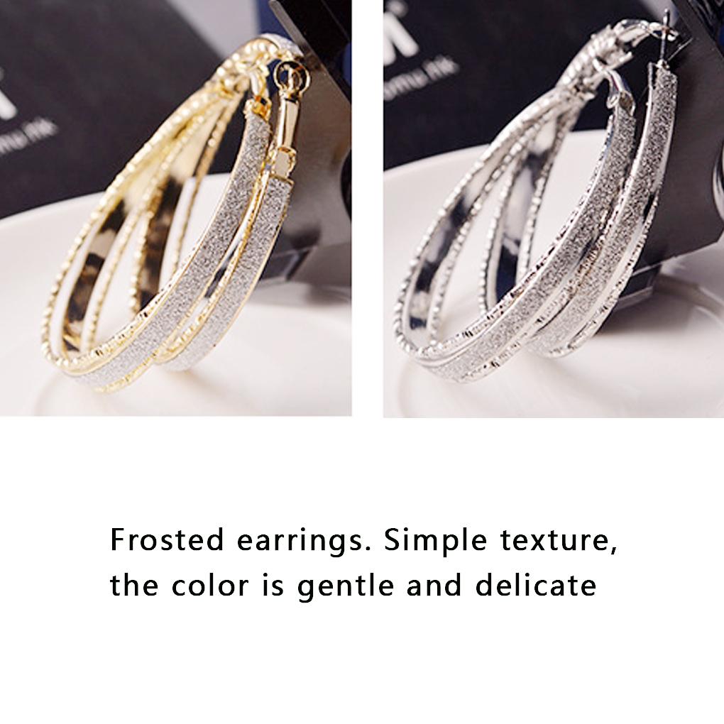 Round Hoop Earrings for Women Girls Matte Alloy Statement Earrings Wedding Party Jewelry Gift