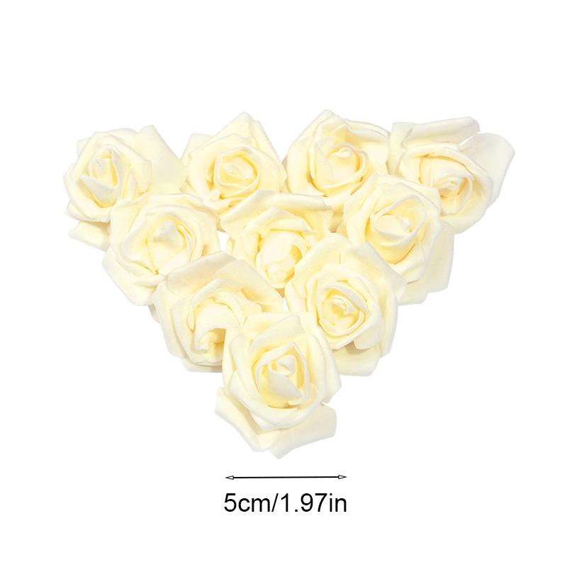 20/50Pcs 5cm Foam Rose Head Artificial Teddy Bear Roses Flower Handmade DIY Gift Decoration Wedding Party Christmas Home Decor