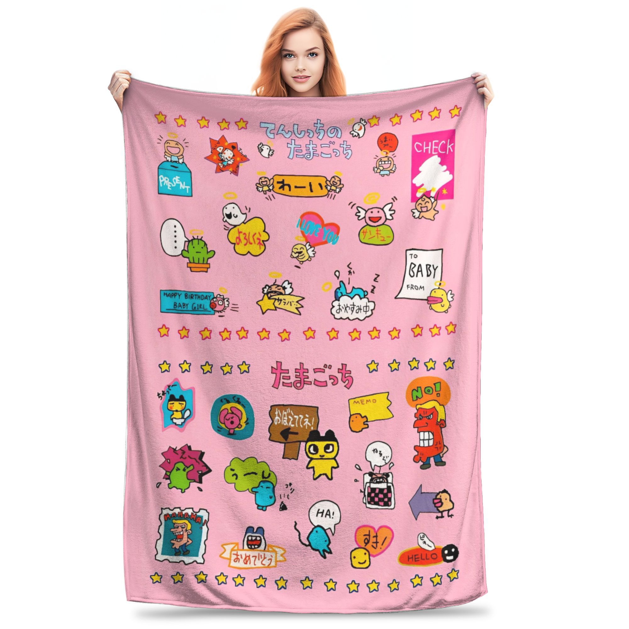 

Japanese Tamagotchis Soft Blankets Girls Boys Plush Throw Blanket Fashion Couch Chair Flannel Bedspread Sofa Bed Cover 30x40in