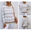 Women's Autumn and Winter Top Knitwear Half Turtleneck Christmas Pattern Snowflake Sweater Top for Women