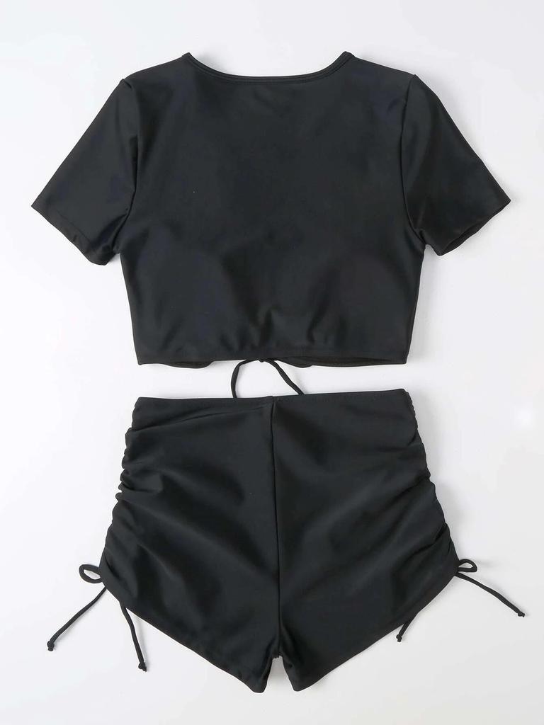 European & American Women's Sexy Tie-up Bow Fashion Beach Swimsuit Set