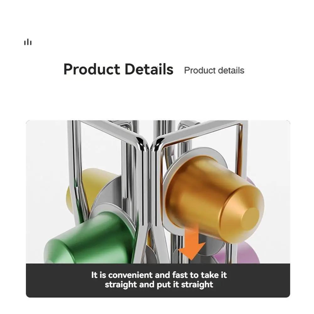 Rotatable Coffee Capsule Pod Holder Stand Rack Display Coffee Capsules Plating Metal Holders Rotatable Racks High Quality