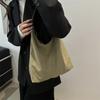 Faux Suede Women's Bag, Fashi Simple Large Capacity Korean Versi Trendy Casual Shoulder Armpit Bag Pure Color Retro Tote Bag