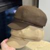 New British Retro Style Autumn and Winter Thickened Woolen Octagonal Hat Women's Personalized Beret Fashion Newsboy Hat Painter Hat
