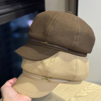Nový britský retro štýl jesenný a zimný zahustený vlnený osemhranný klobúk dámsky personalizovaný baret módny klobúk newsboy maliarsky klobúk
