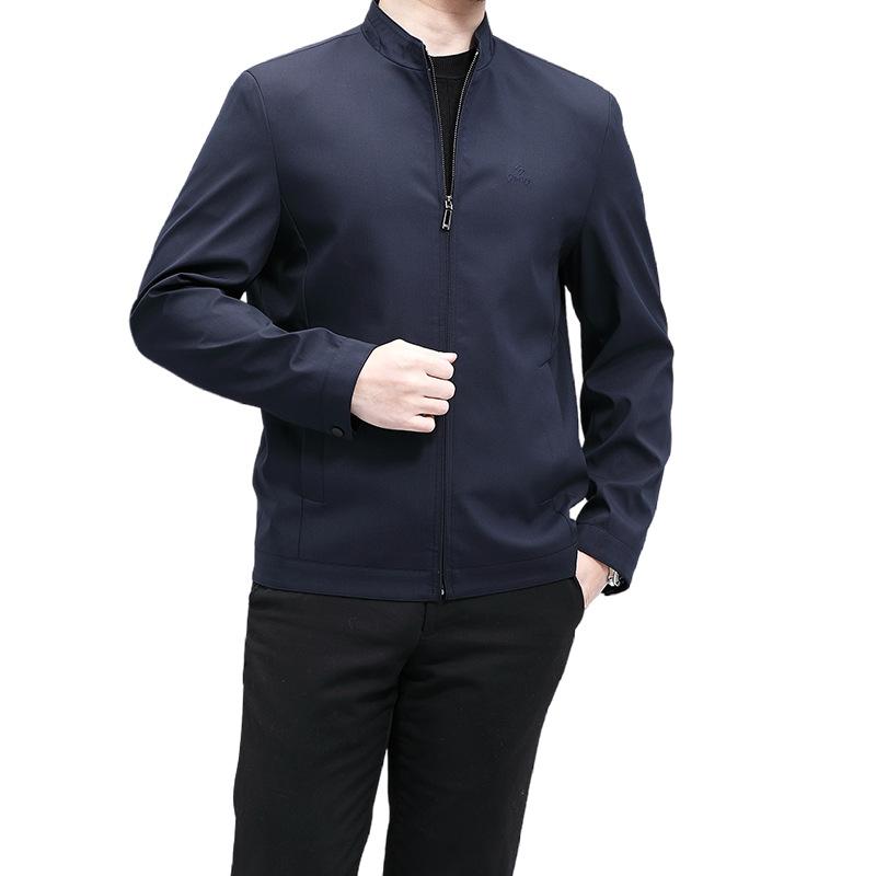Mittleren Alters Herren Stehkragen Reißverschluss Frühling und Herbst Ausflug Oberteil und Mantel