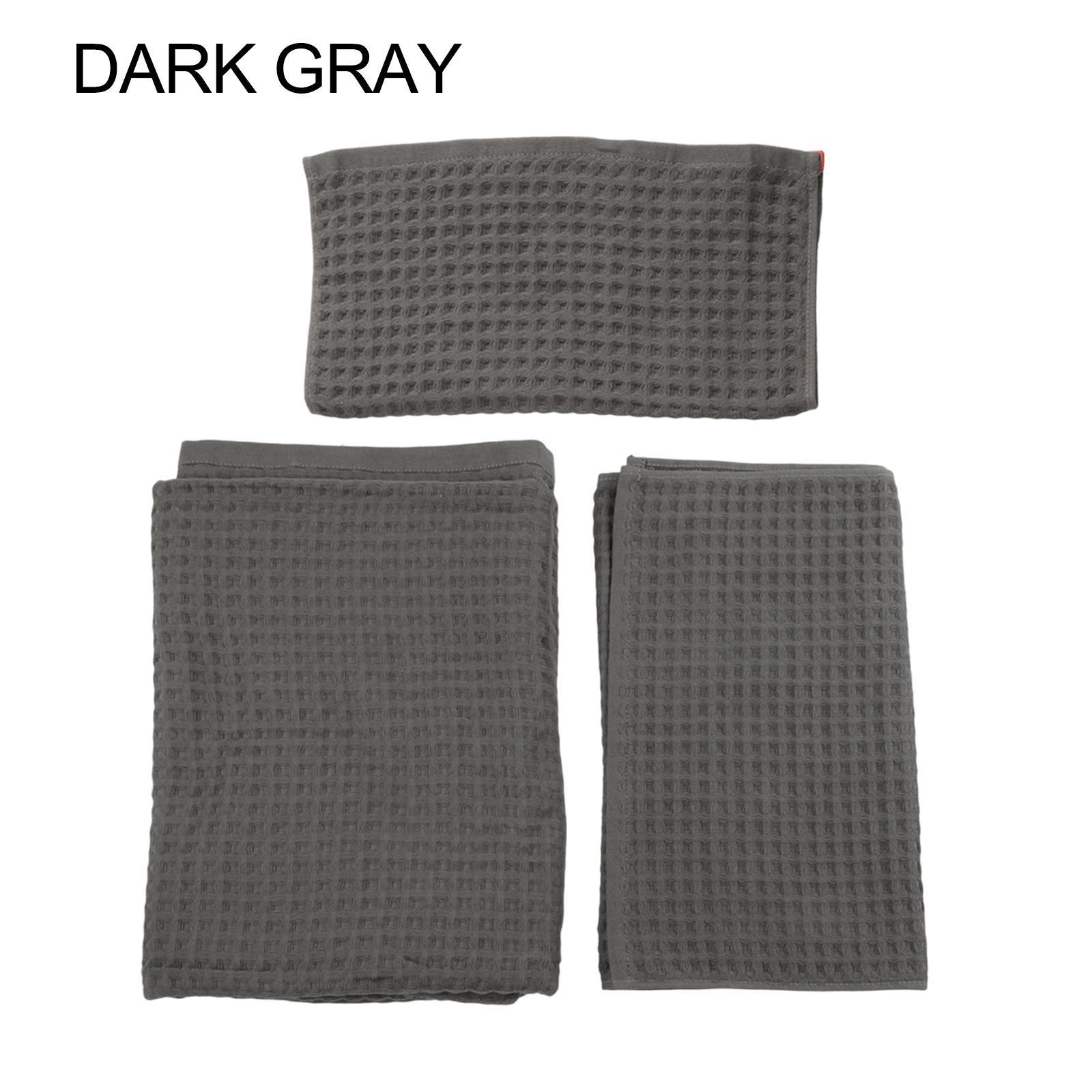 

Набор банных полотенец вафельного переплетения 100% хлопок мягкие впитывающие полотенца для дома Dark gray