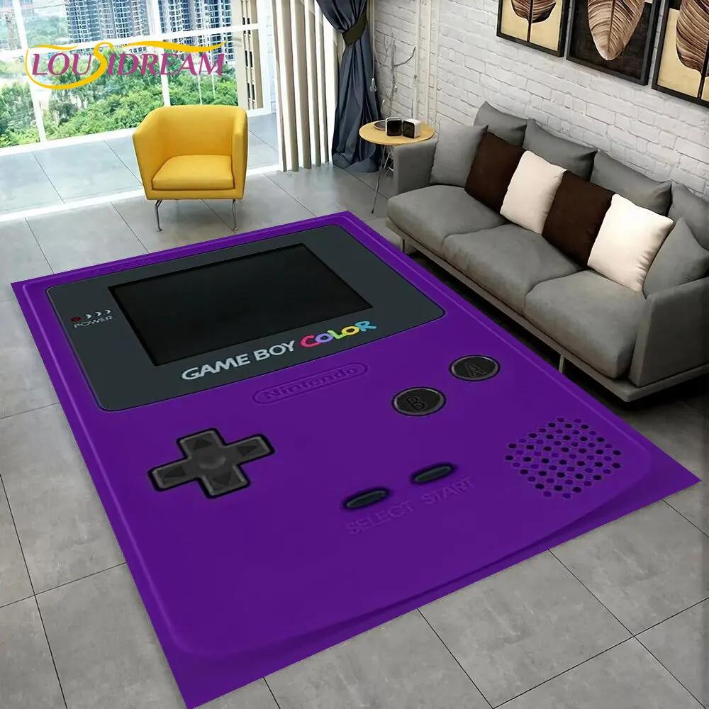 Teppich mit Retro-Spielkonsole Game Boy GBA, Teppich für Zuhause, Wohnzimmer, Kinderzimmer, Sofa, Fußmatte, Dekor, rutschfeste Bodenmatte
