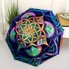 Bunter Mandala-Kunstdruck: Lebendiges rundes Design für WändeRegenschirm, Tragbarer 3-fach kompakter Regenschirm für Männer & Frauen Geschenk
