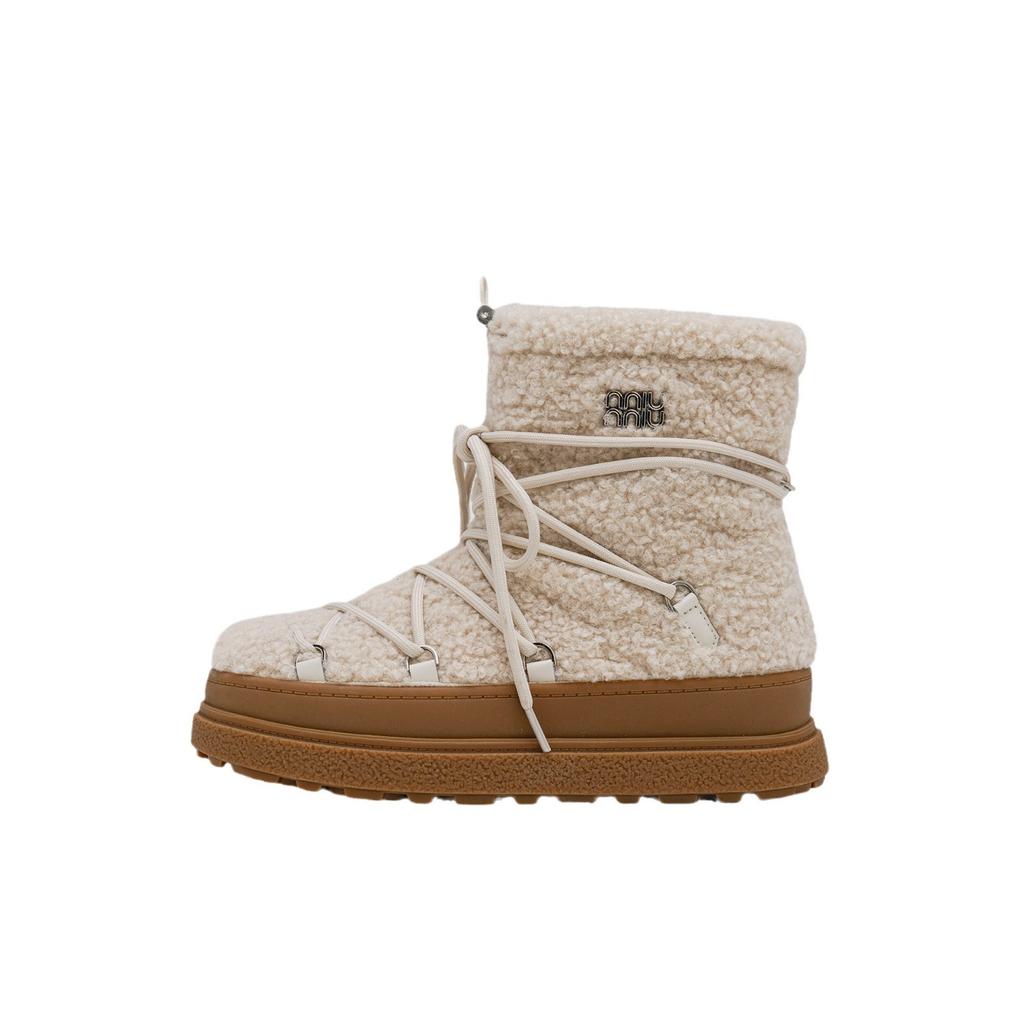 Big White Bear~ Mao Mao Cotton Shoes Women's 2025 Winter New Warm White Plush Northeast Snow Boots Cotton Boots Women's
