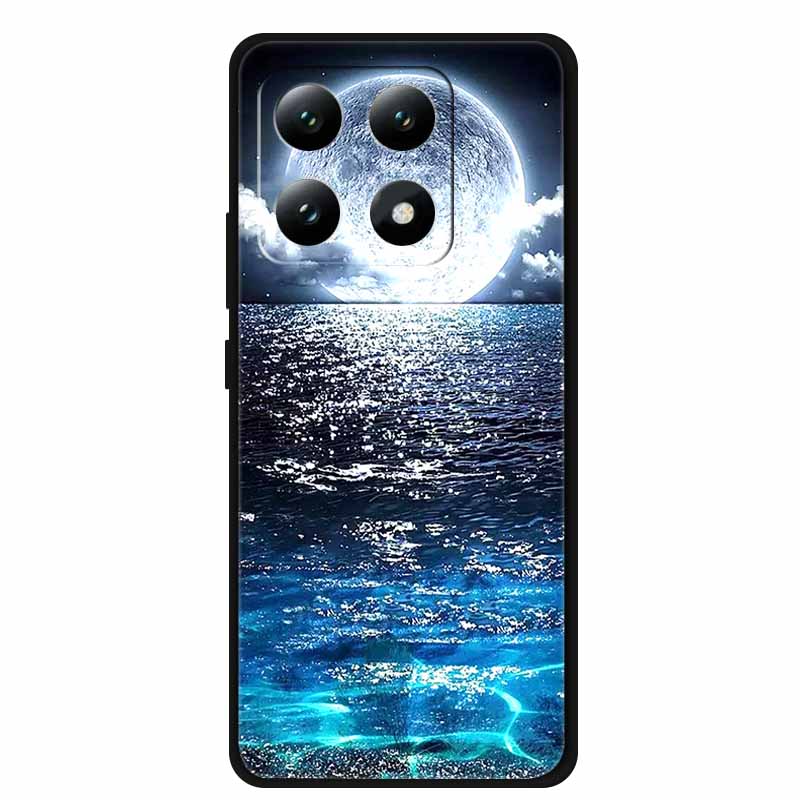 For Xiaomi 15T 5G Case Soft Silicone Black Phone Cover for Xiaomi 15T Pro 5G Cartoon Wolf Lion Bumper Dustproof Coque for Mi 15T