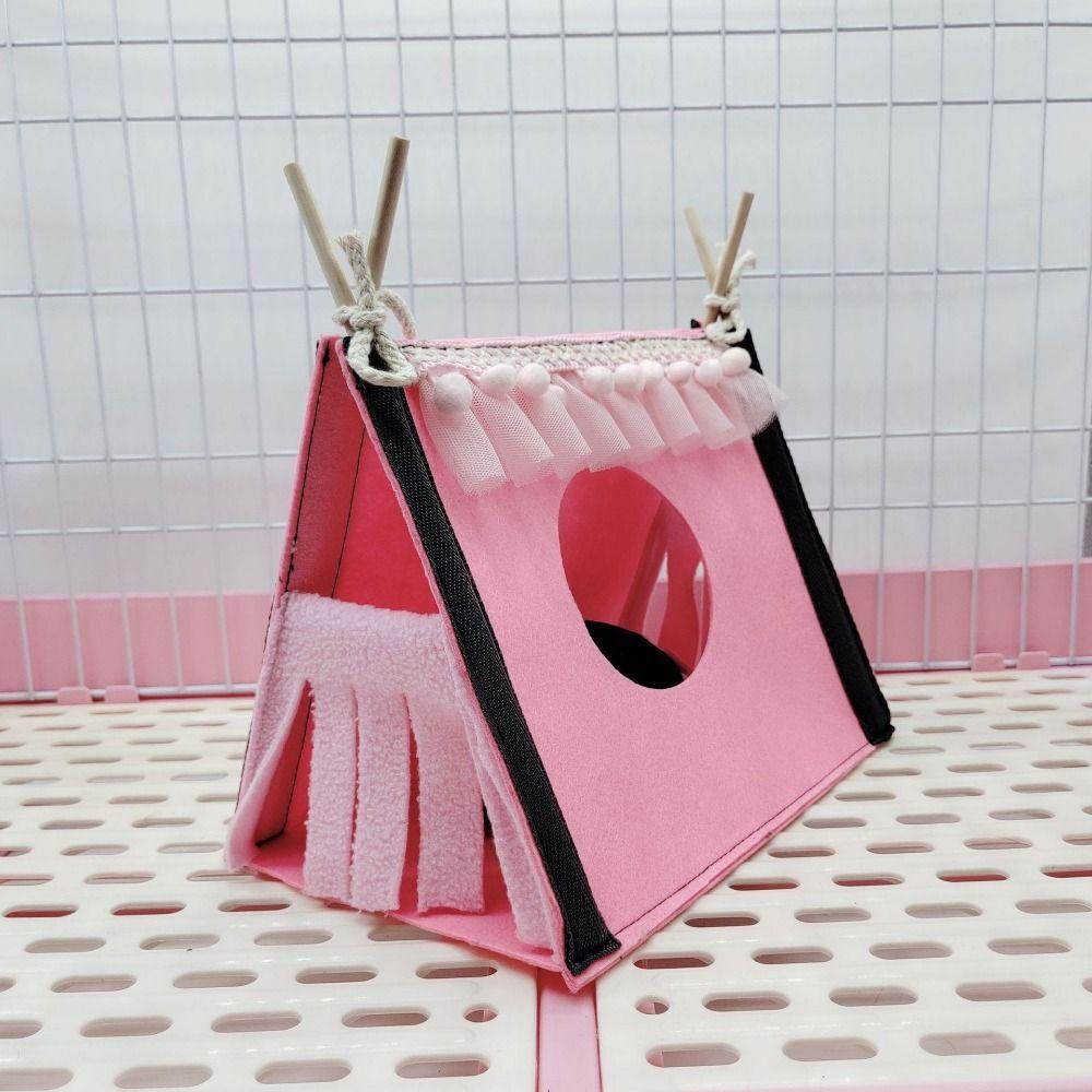 Hamster Hideout Nest Felt Rabbit Tent House Foldable Blue Rabbit Hidden Tent Pink Hamster Nest Corner Hideaway Chinchilla