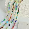 Boho Style Handmade Natural Stone Beaded Necklace Women Geometric Rainbow Pendant Minimalist Fashion Jewelry
