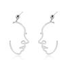 Alloy Face Elegant Earrings For Women Modern Cartoon Expression Design Jewelry