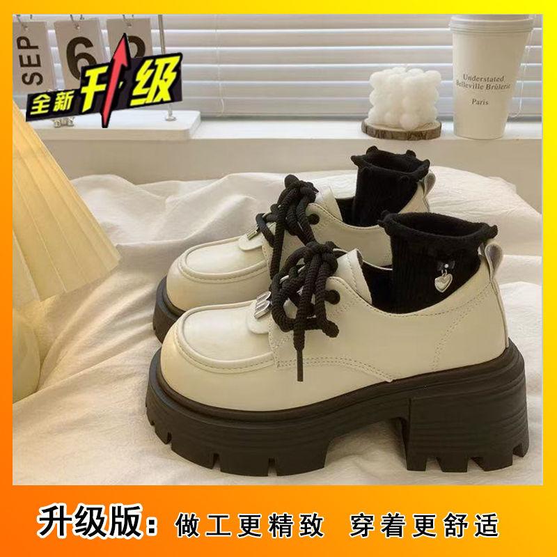 

British French fashion Mary Jane loafers women s 2025 new spring platform heightening versatile wide head single shoes 40