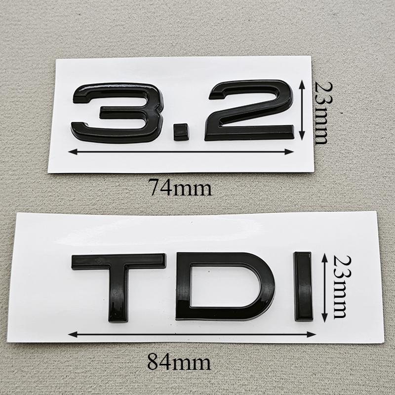 3D ABS Chrome Black Car Letters Rear Trunk Badge Sticker Logo 3.2 3.6 TDI Emblem Decals For Audi 3.2 3.6 TDI Auto Accessories