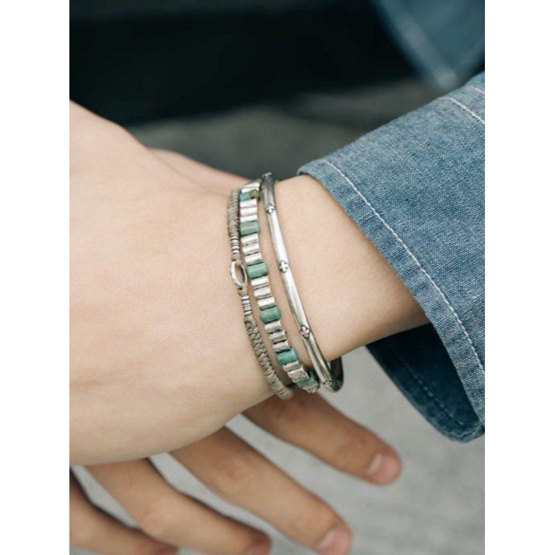 Roninmade Retro Minority Rui Wax Rope Bracelet Couple Woven Hand Strap Sterling Silver Silver Jewelry Men Red Rope