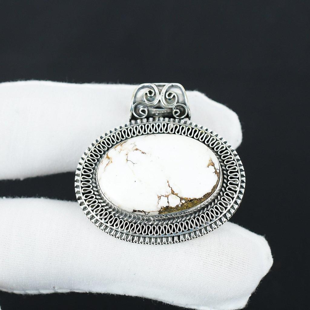 Natural Wild Horse Jasper Gemstone Silver Pendant In 925 Sterling Silver- Handmade Design, Everyday Wear Jewelry, Antique Pendant Wadding Gifts