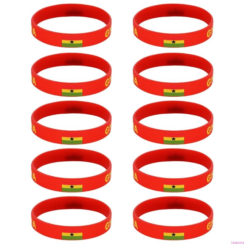 10Pcs/set Soft Elastic 2026 Sports Event Fan Bracelets Showcasing International Team Color Great For Collector