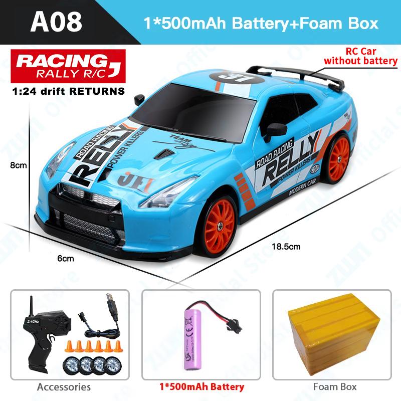 GTR Model AE86 RC Drift CAR With LED Light 4WD 2.4G Radio Remote Control Cars Professional Racing Toys for Children Gifts