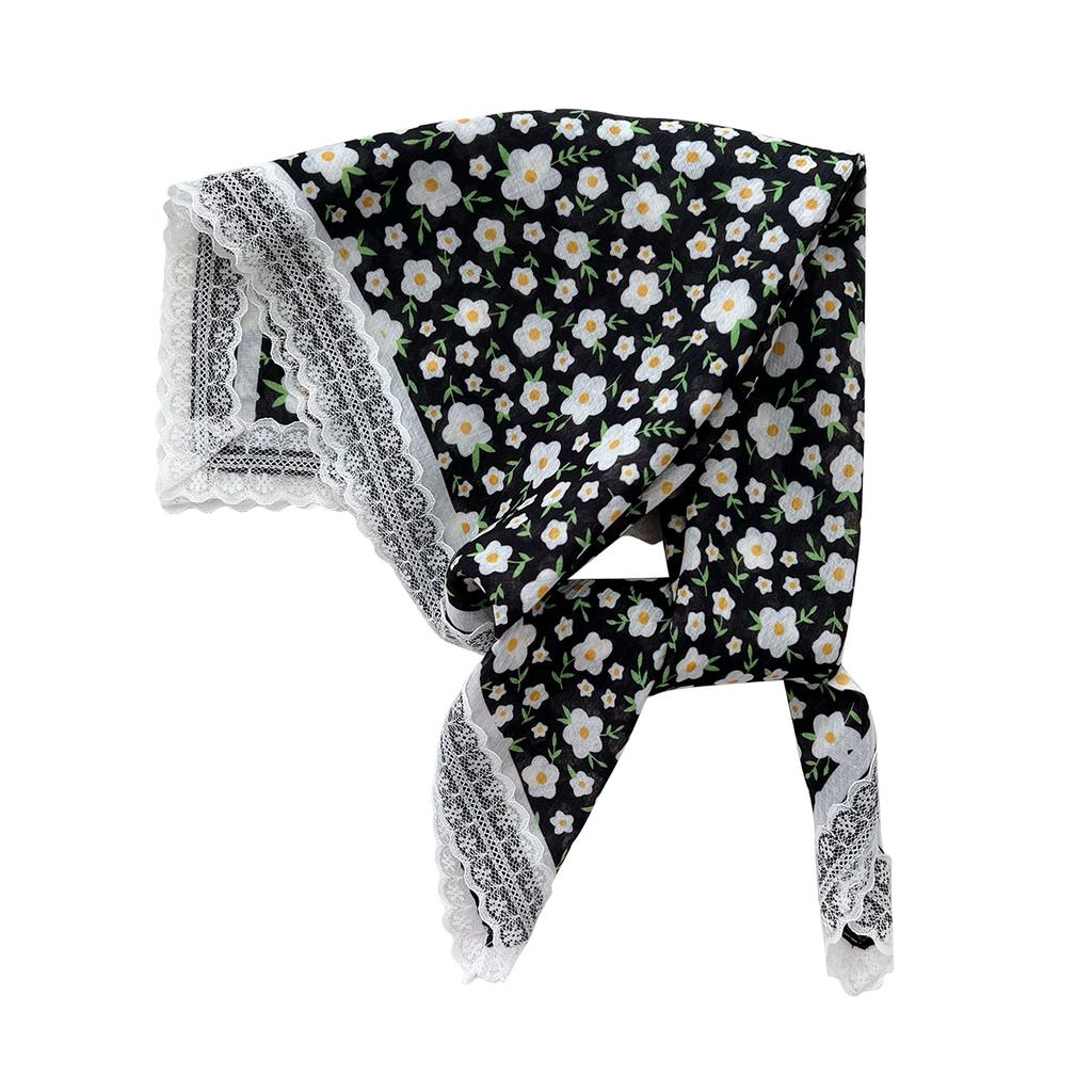 Summer Lace Sweet Girlish Vibe Headscarf Multi-Functional Decorative Small Scarf Headband