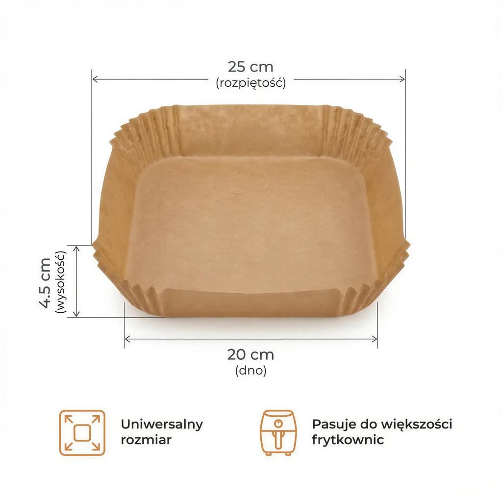 PAPER AIRFRYER BAKING LINERS LARGE SET 250 pcs 20×20 CM