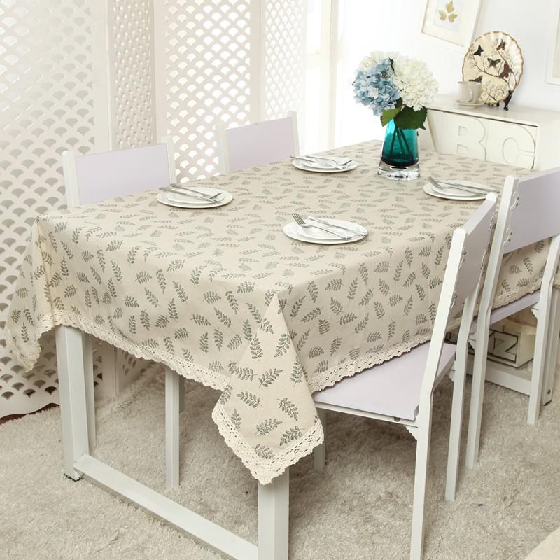 Modern Simple Green Olive Branch Lace Tablecloth Coffee Table Dining