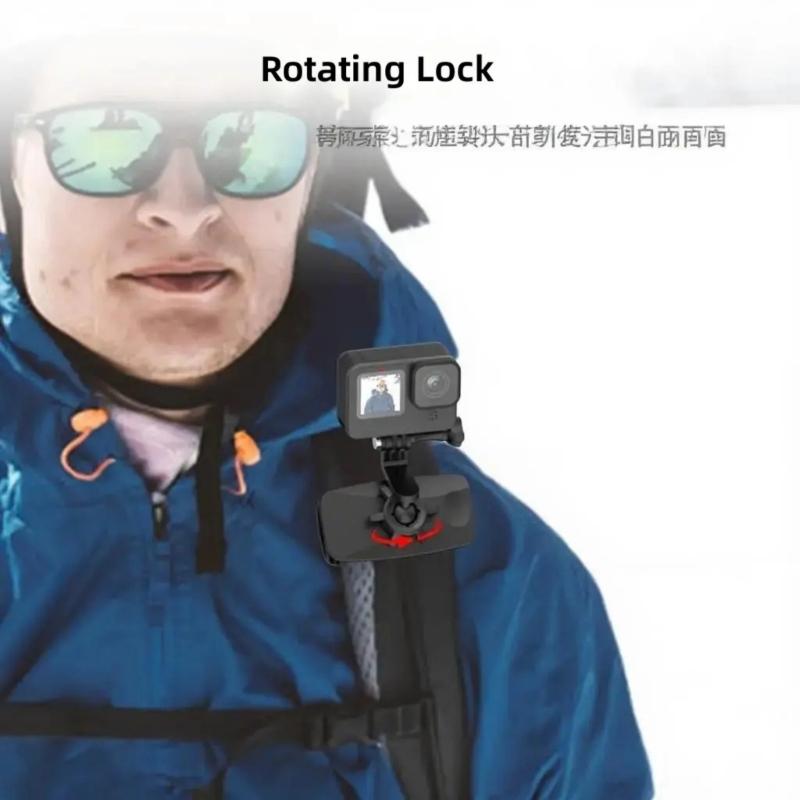 Magnetic Backpacks Clip Mount For X5 Action Cameras Clamp Holder With 360Degree Rotation Quick Angles Adjustment