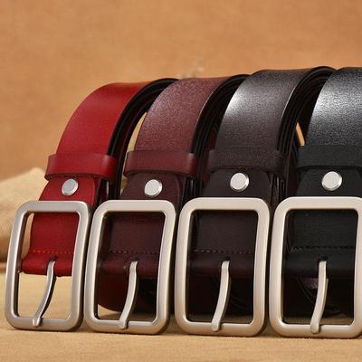 Cintura da Donna in Vera Pelle di Mucca Retro - Fibbia ad Ardiglione, alla Moda e Casual Modellante per Jeans, Stile Euro-Americano
