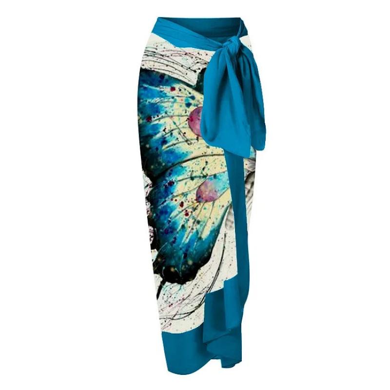 European and American swimwear women s one-shoulder flower decoration butterfly printing one-piece swimsuit foreign trade suit women One size fits all