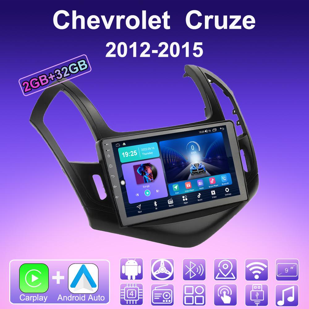 2 DIN Android Carplay Car Radio For Chevrolet  Cruze 2012-2015 Multimedia Player Head Unit Stereo GPS Navigation BT WIFI 4+64GB